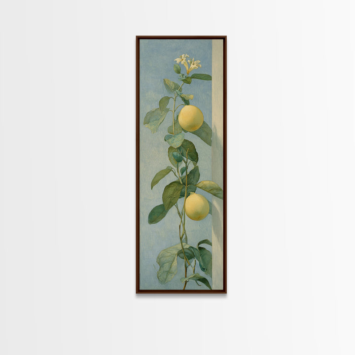 Fresh Citrus and Mint Still Life Framed Canvas Print, Dental Office Art, Dentist Art, Office Decor, Calm, Luxury Decor, DOA-1x3-19
