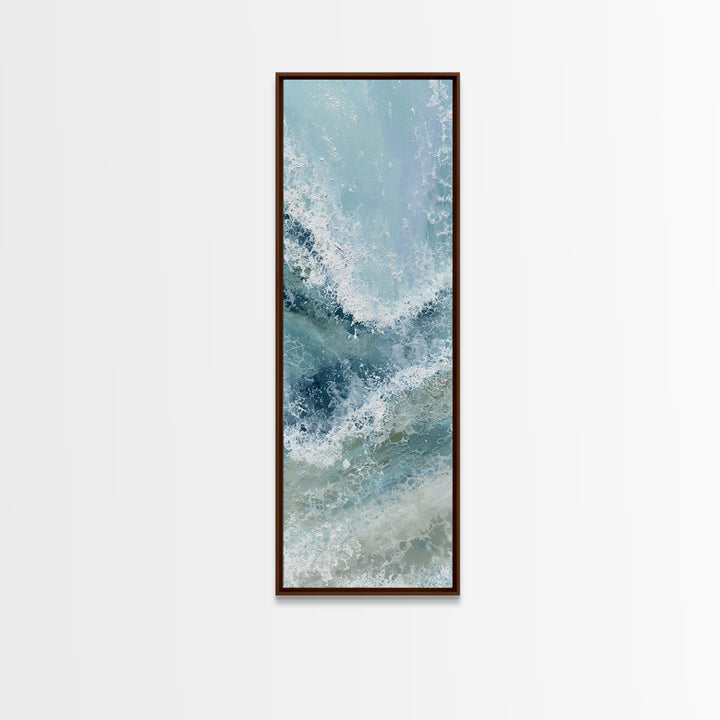 Calming Abstract Ocean Waves Canvas Print, Dental Office Art, Printable Digital, Office Decor, Oil Painting, Calm, DOA-1x3-37