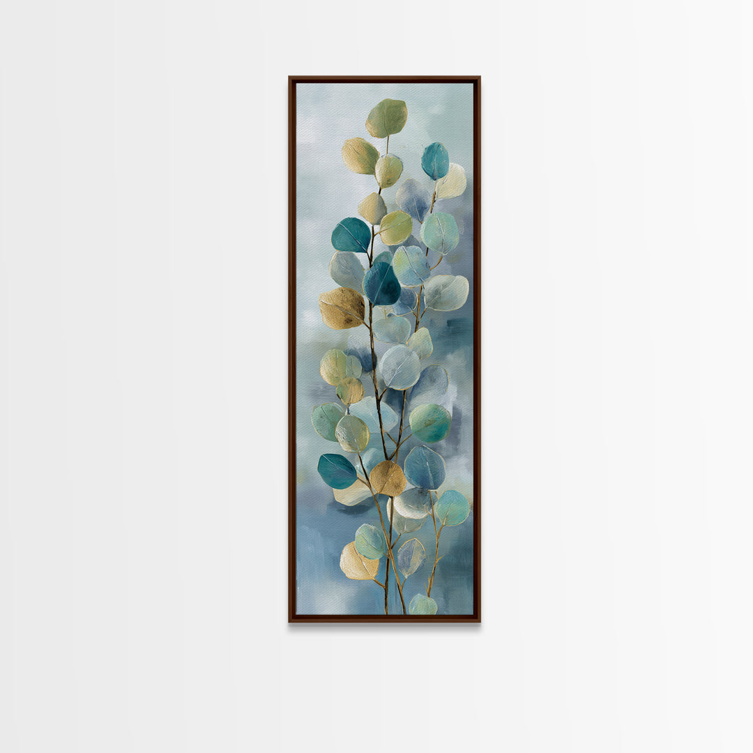 Soft Botanical Eucalyptus Print for Clean Atmosphere Canvas Print, Dental Office Art, Gallery Decor, Office Decor, Oil Painting, DOA-1x3-39
