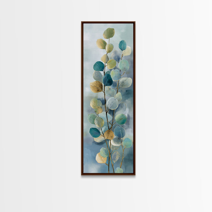 Soft Botanical Eucalyptus Print for Clean Atmosphere Canvas Print, Dental Office Art, Gallery Decor, Office Decor, Oil Painting, DOA-1x3-39