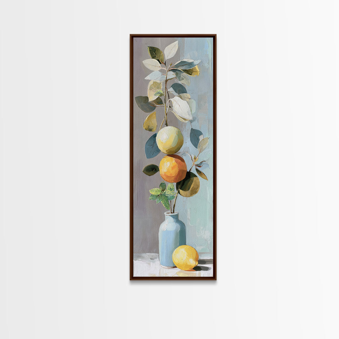 Fresh Citrus and Mint Still Life Canvas Print, Dental Office Art, Wall Decor, Office Decor, Fine Art, Calm, Contemporary Art, DOA-1x3-43