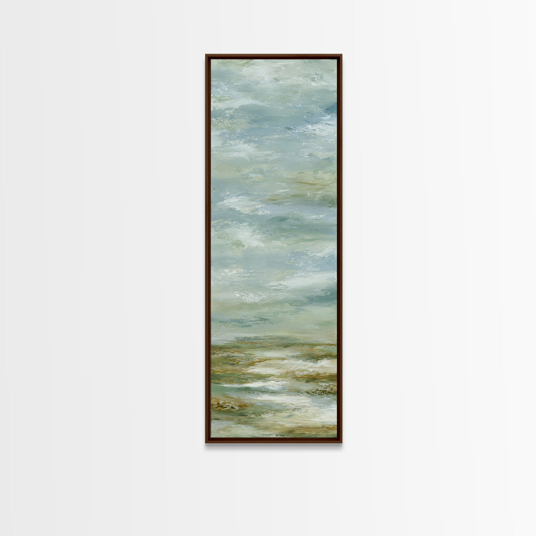Peaceful Clouds over Open Meadow Framed Canvas Print, Dental Office Art, Dentistry Art, Office Decor, Fine Art, Calm, DOA-1x3-45