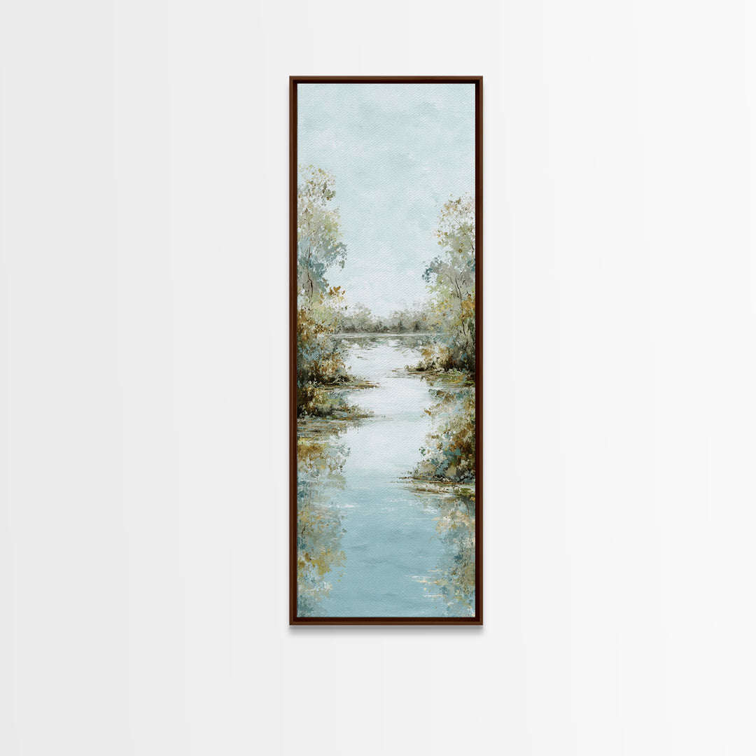 Sunlit Lake with Calming Reflections Canvas Print, Dental Office Art, Art Print, Office Decor, Fine Art, Calm, Unique Wall Art, DOA-1x3-51