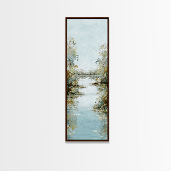 Sunlit Lake with Calming Reflections Canvas Print, Dental Office Art, Art Print, Office Decor, Fine Art, Calm, Unique Wall Art, DOA-1x3-51
