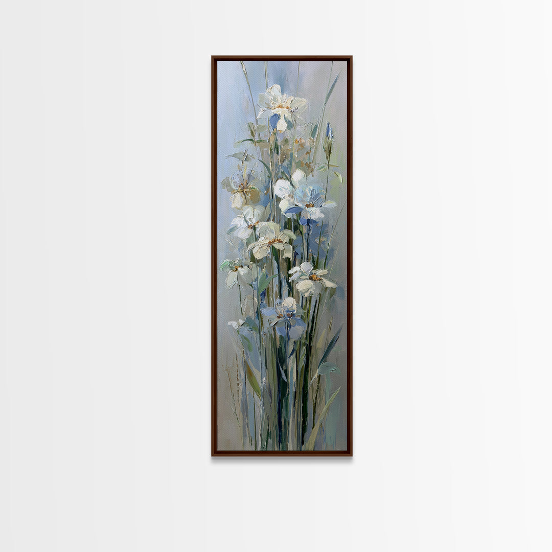 Sterile Modern Floral Painting Framed Canvas Print, Dental Office Art, Contemporary Art, Office Decor, Fine Art, Calm, DOA-1x3-71
