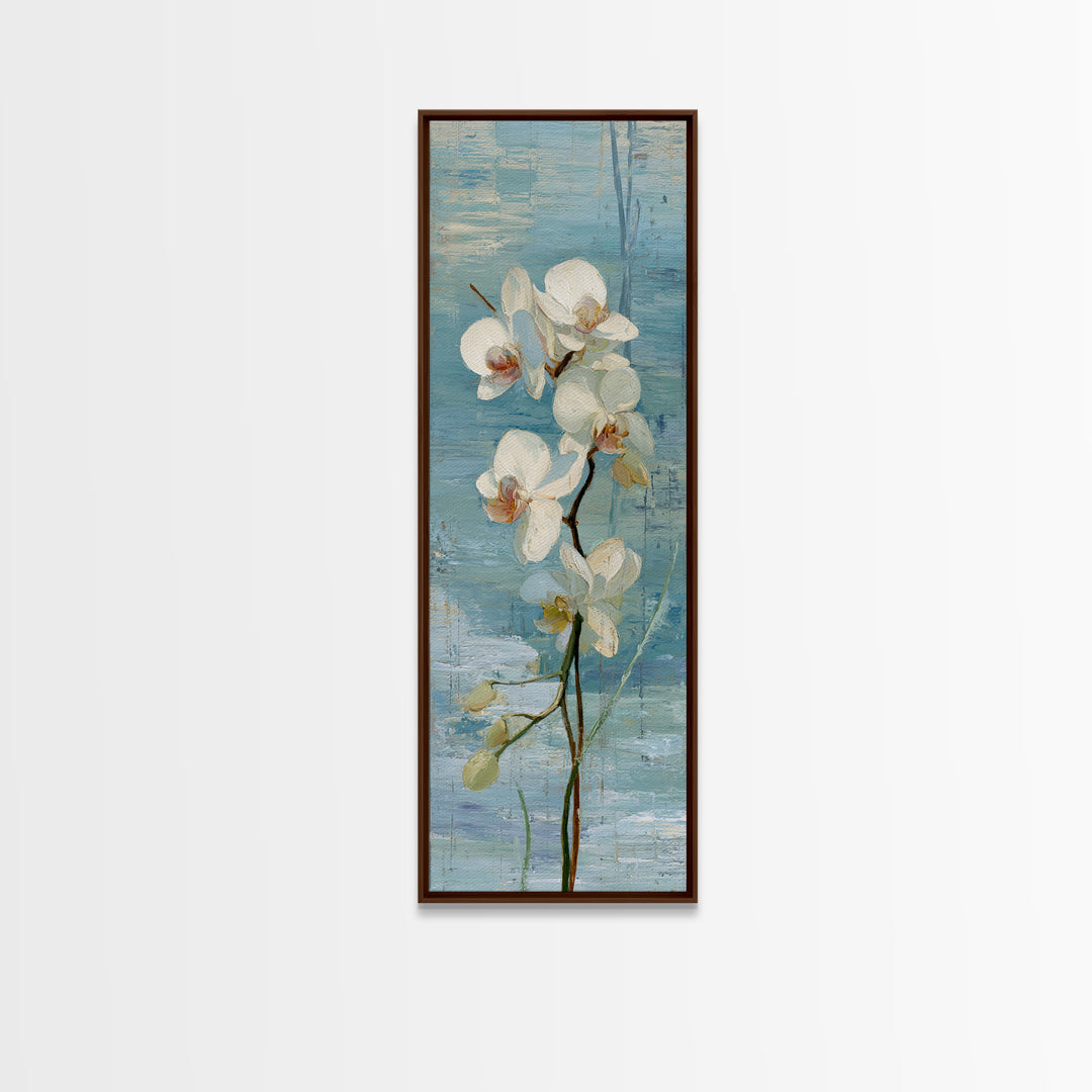 White Orchid on Stone Background Canvas Print, Dental Office Art, Art Print, Office Decor, Fine Art, Calm, Unique Wall Art, DOA-1x3-72