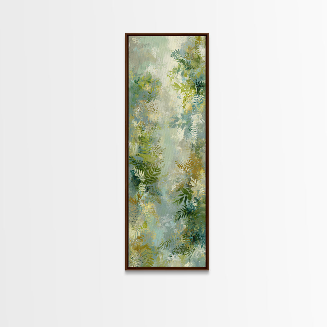 Botanical Fern Study Framed Canvas Print, Dental Office Art, Room Decor, Office Decor, Oil Painting, Calm, Minimalist Wall Art, DOA-1x3-79