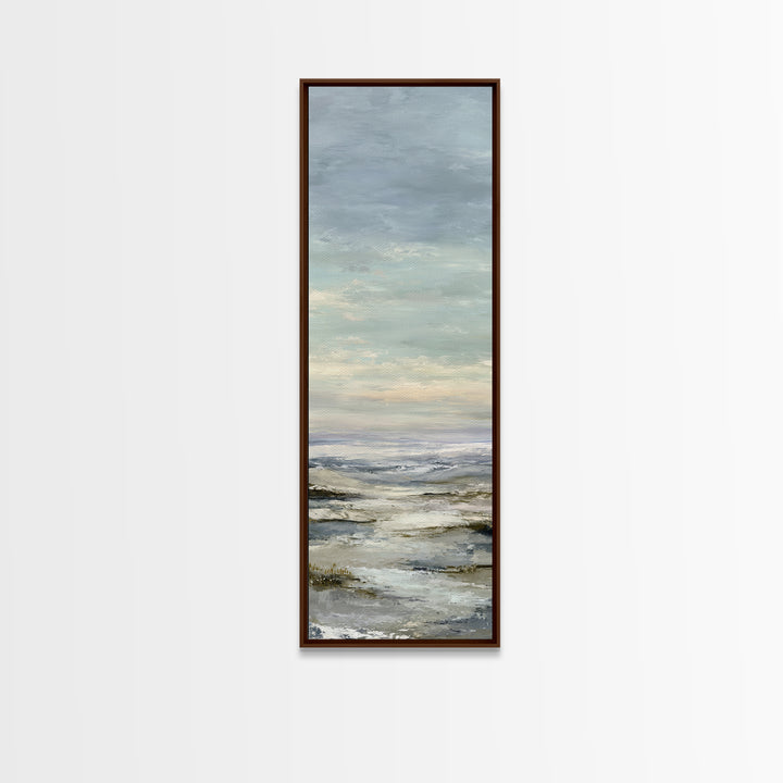 Soft Gradient Sunrise Framed Canvas Print, Dental Office Art, Textured Painting, Office Decor, Calm, Room Decor Aesthetic, DOA-1x3-80