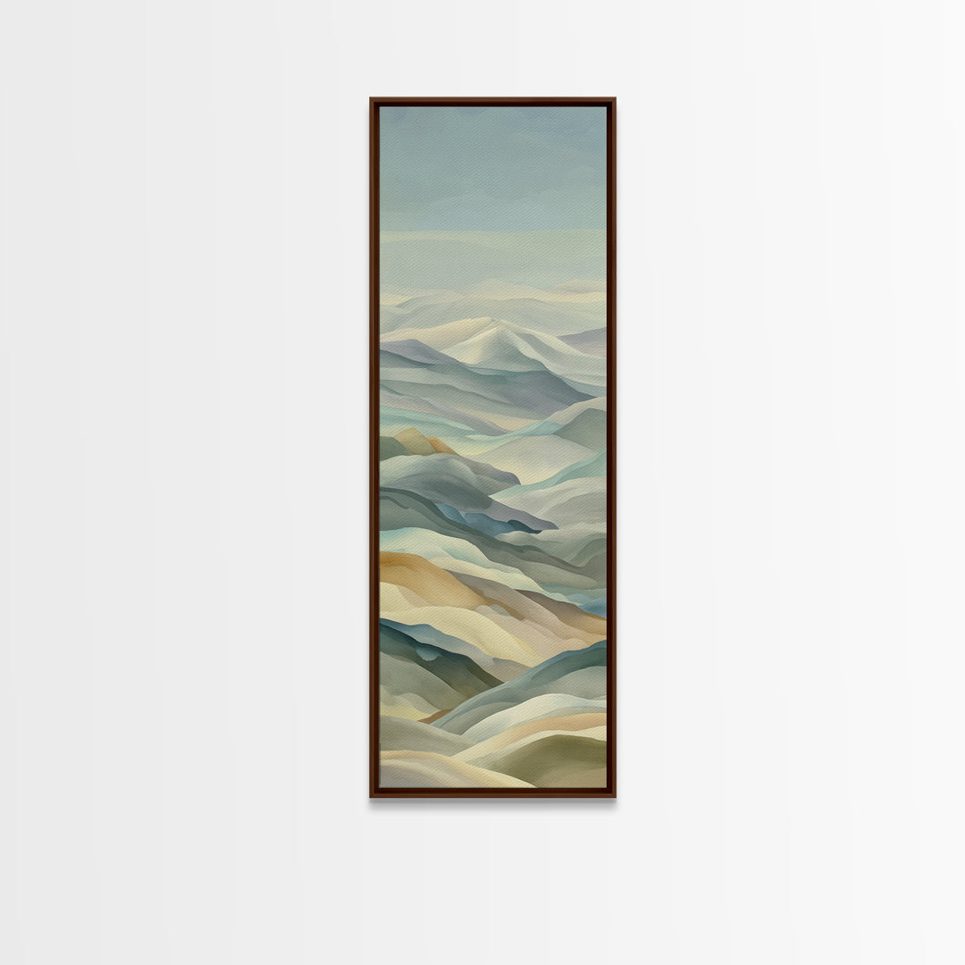 Gentle Mountain Landscape Canvas Print, Dental Office Art, Minimalist Decor, Office Decor, Fine Art, Calm, Motivational Poster, DOA-1x3-88