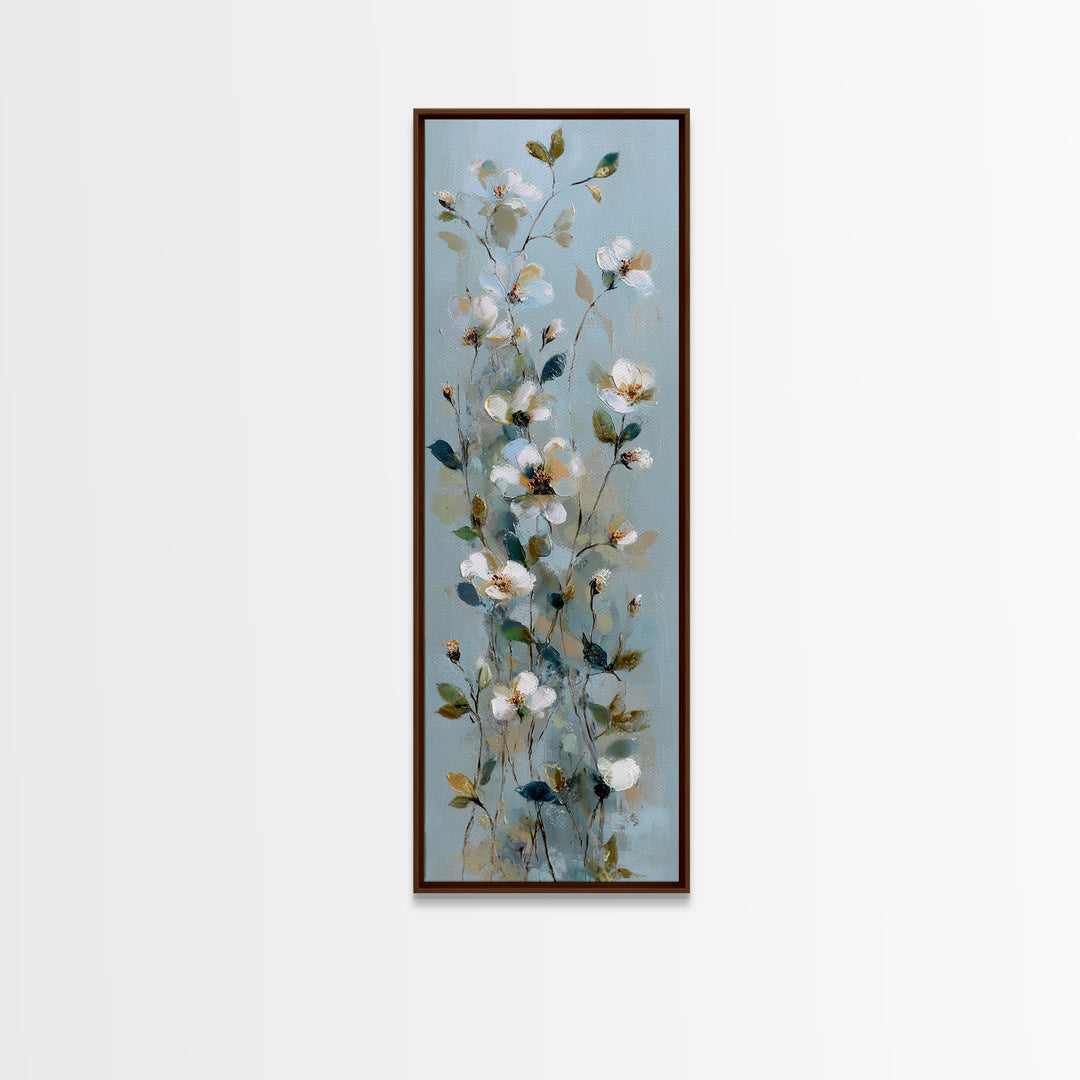 Sterile Modern Floral Painting Canvas Print, Dental Office Art, Office Decor, Oil Painting, Calm, Medical Office Decor, DOA-1x3-95