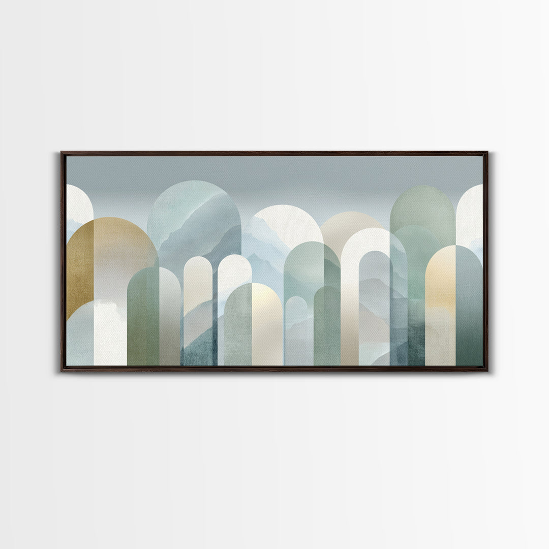 Light Scandinavian Abstract Arches Framed Canvas Print, Dental Office Art, Home Decor, Office Decor, Abstract Art, Calm, DOA-2x1-13