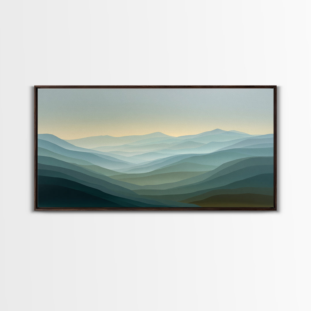 Soft Gradient Sunrise Framed Canvas Print, Dental Office Art, Neutral Decor, Office Decor, Fine Art, Calm, Wall Art, Poster, DOA-2x1-16