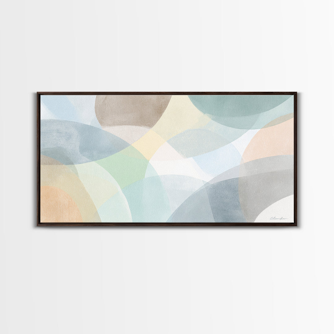 Simple Rainbow Pastel Shapes for Children Canvas Print, Dental Office Art, Gallery Decor, Office Decor, Abstract Art, Calm, DOA-2x1-17