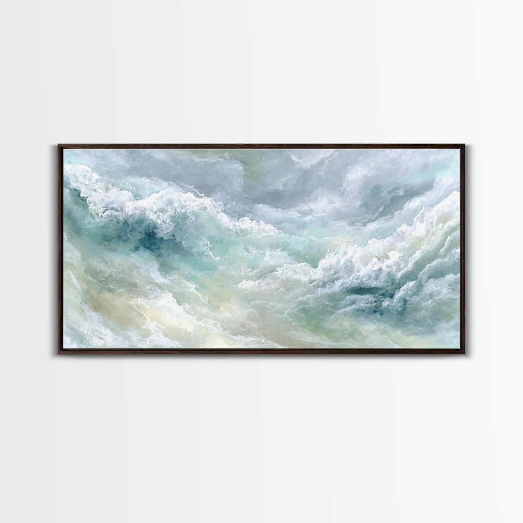 Calming Abstract Ocean Waves Canvas Print, Dental Office Art, Wall Decor, Office Decor, Fine Art, Calm, Contemporary Art, DOA-2x1-21