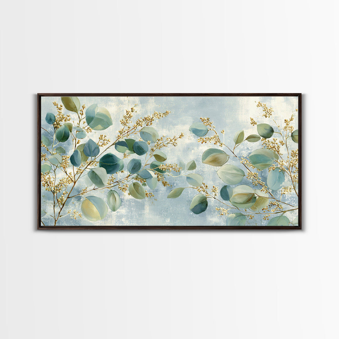 Soft Botanical Eucalyptus Print for Clean Atmosphere Canvas Print, Dental Office Art, Wall Art, Office Decor, Calm, DOA-2x1-23