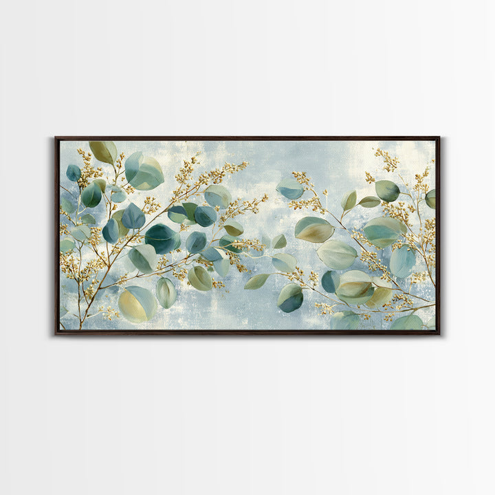 Soft Botanical Eucalyptus Print for Clean Atmosphere Canvas Print, Dental Office Art, Wall Art, Office Decor, Calm, DOA-2x1-23