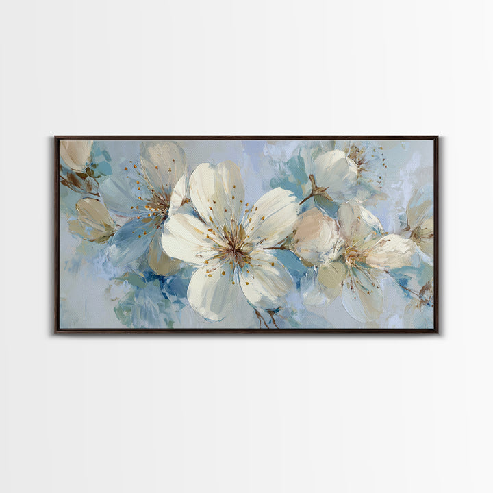 Sterile Modern Floral Painting Canvas Print, Dental Office Art, Decor, Office Decor, Fine Art, Calm, Digital Artwork, DOA-2x1-31
