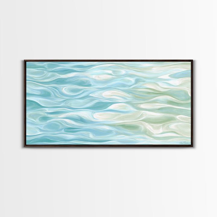Abstract Water Ripple Pattern Framed Canvas Print, Dental Office Art, Medical Office Art, Office Decor, Abstract Art, Calm, DOA-2x1-33