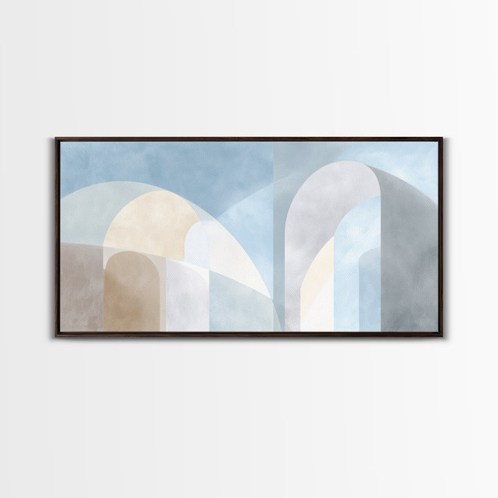Light Scandinavian Abstract Arches Framed Canvas Print, Dental Office Art, Home Decor, Office Decor, Abstract Art, Calm, DOA-2x1-37