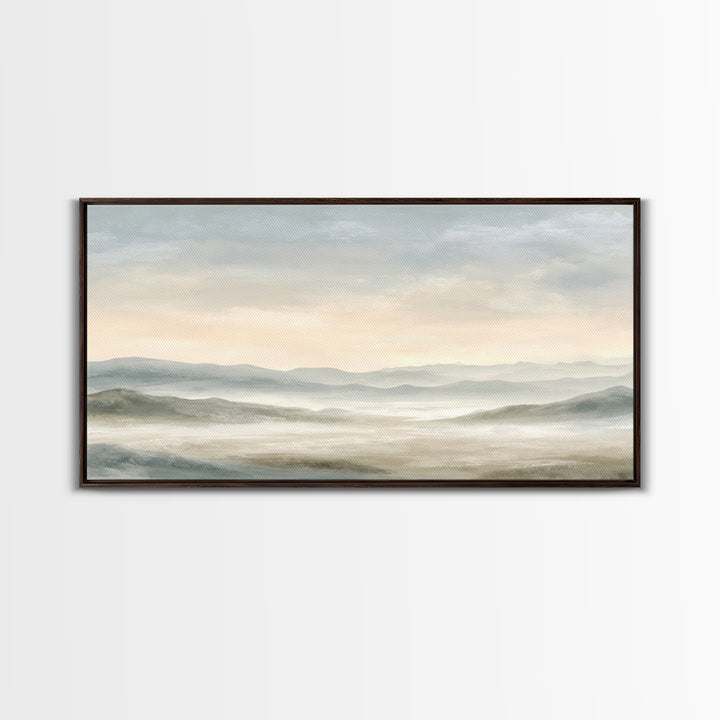 Soft Gradient Sunrise Framed Canvas Print, Dental Office Art, Contemporary Art, Office Decor, Fine Art, Calm, Dental Wall Art, DOA-2x1-40