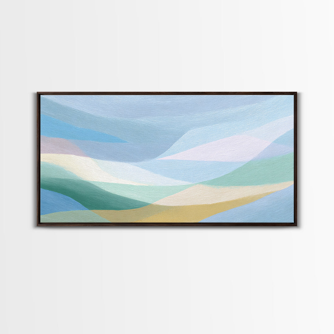 Simple Rainbow Pastel Shapes for Children Canvas Print, Dental Office Art, Gallery Decor, Office Decor, Abstract Art, Calm, DOA-2x1-41