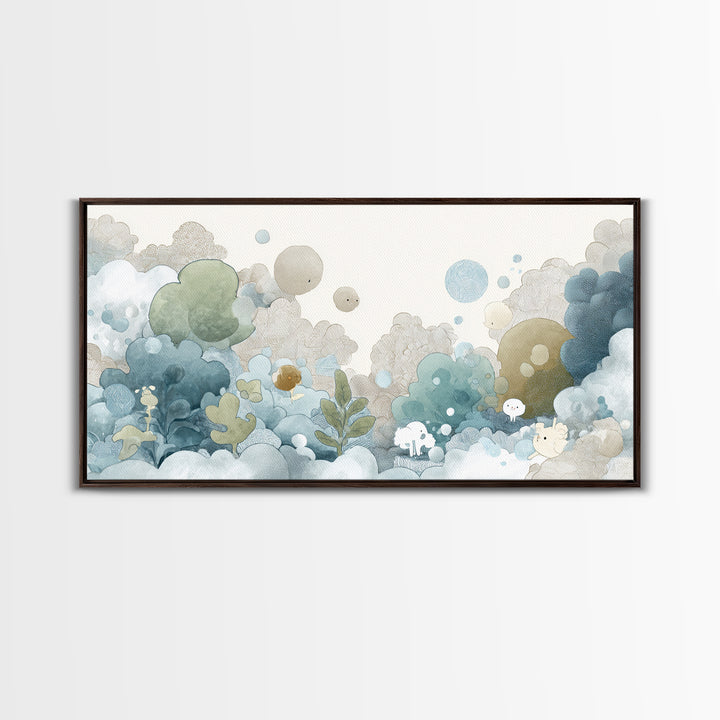 Cheerful Animal Dentist Themed Character Without Text Canvas Print, Dental Office Art, Neutral Decor, Office Decor, Calm, DOA-2x1-46