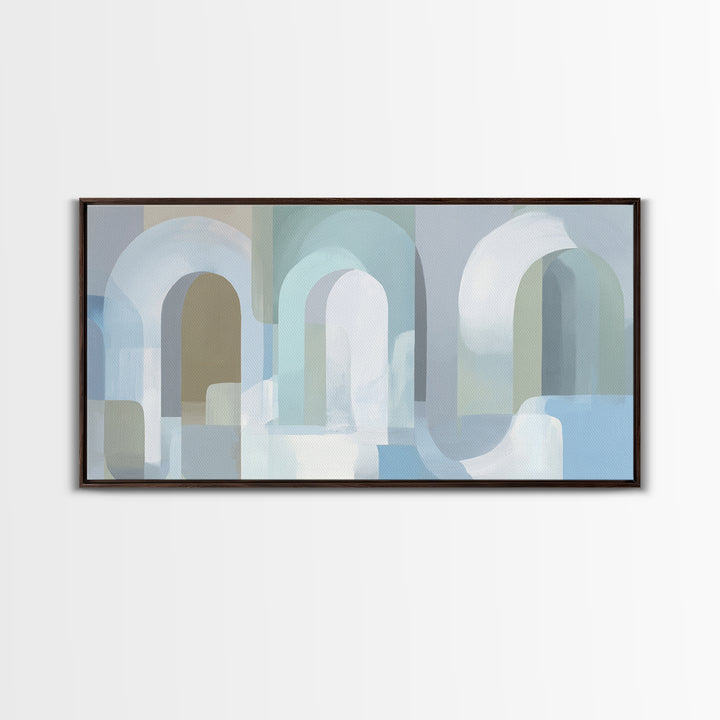 Light Scandinavian Abstract Arches Canvas Print, Dental Office Art, Statement Artwork, Office Decor, Abstract Art, Calm, DOA-2x1-61