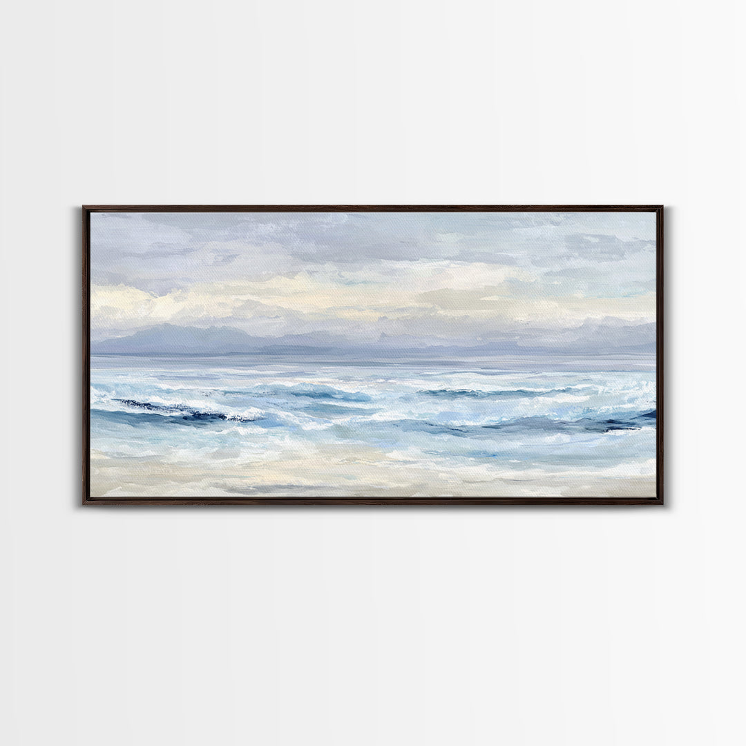 Calming Abstract Ocean Waves Canvas Print, Dental Office Art, Minimalist Decor, Office Decor, Calm, Motivational Poster, DOA-2x1-69