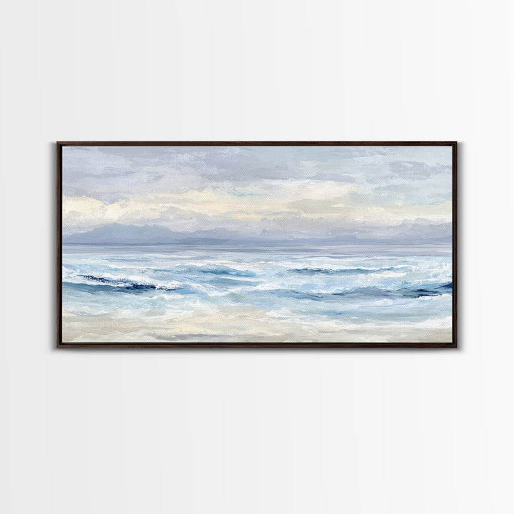 Calming Abstract Ocean Waves Canvas Print, Dental Office Art, Minimalist Decor, Office Decor, Calm, Motivational Poster, DOA-2x1-69