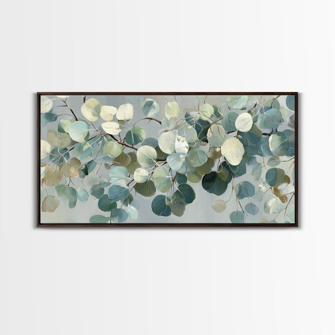 Soft Botanical Eucalyptus Print for Clean Atmosphere Canvas Print, Dental Office Art, Medical Office Decor, Office Decor, Calm, DOA-2x1-71