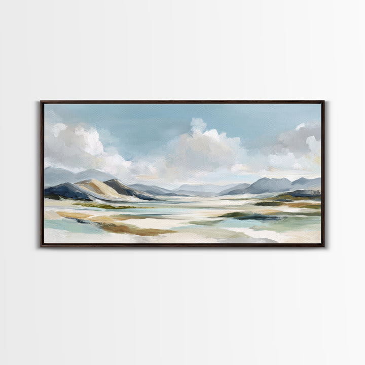 Gentle Mountain Landscape Framed Canvas Print, Dental Office Art, Unique Wall Art, Office Decor, Calm, Dental Assistant, DOA-2x1-72