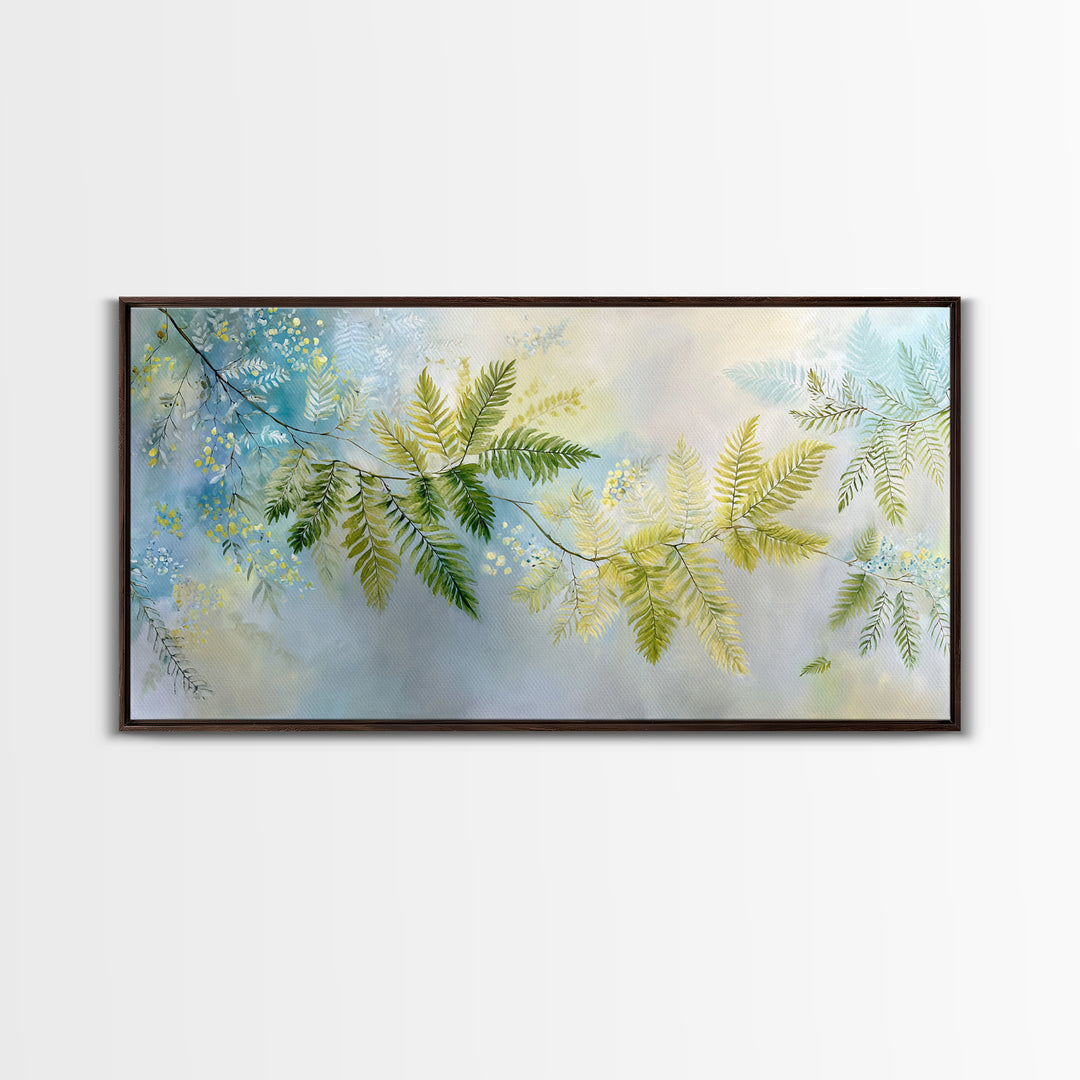 Botanical Fern Study Framed Canvas Print, Dental Office Art, Dental Hygiene, Office Decor, Watercolor Art, Calm, DOA-2x1-87