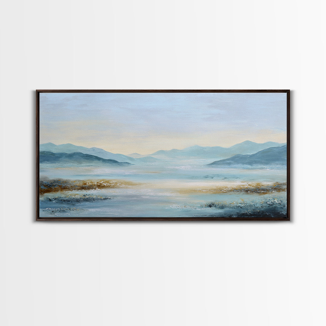 Soft Gradient Sunrise Framed Canvas Print, Dental Office Art, Motivational Poster, Office Decor, Fine Art, Calm, Dentistry Art, DOA-2x1-88