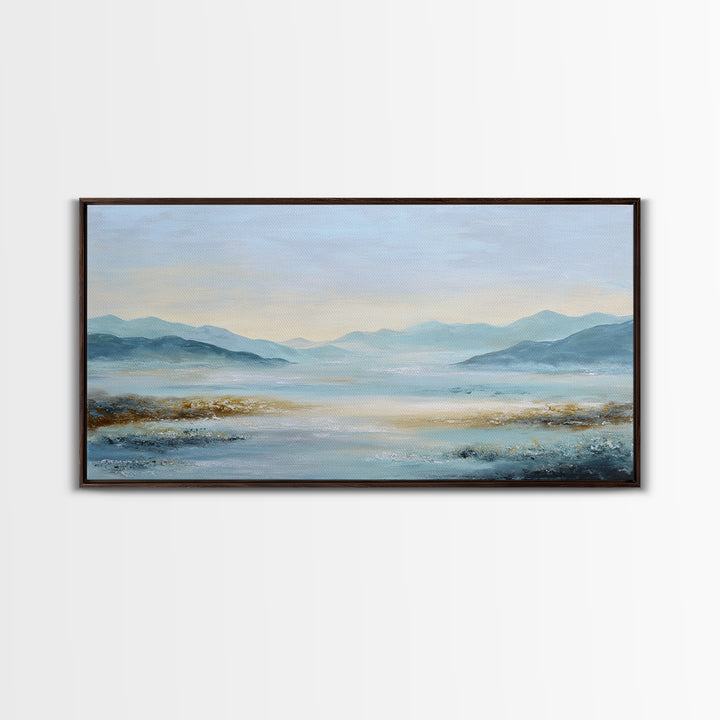 Soft Gradient Sunrise Framed Canvas Print, Dental Office Art, Motivational Poster, Office Decor, Fine Art, Calm, Dentistry Art, DOA-2x1-88