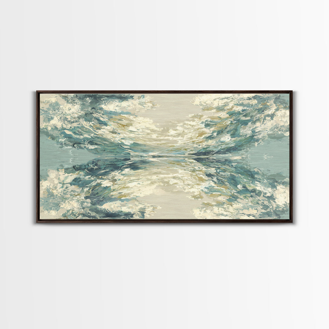 Abstract Water Ripple Pattern Framed Canvas Print, Dental Office Art, Medical Office Art, Office Decor, Abstract Art, Calm, DOA-2x1-9