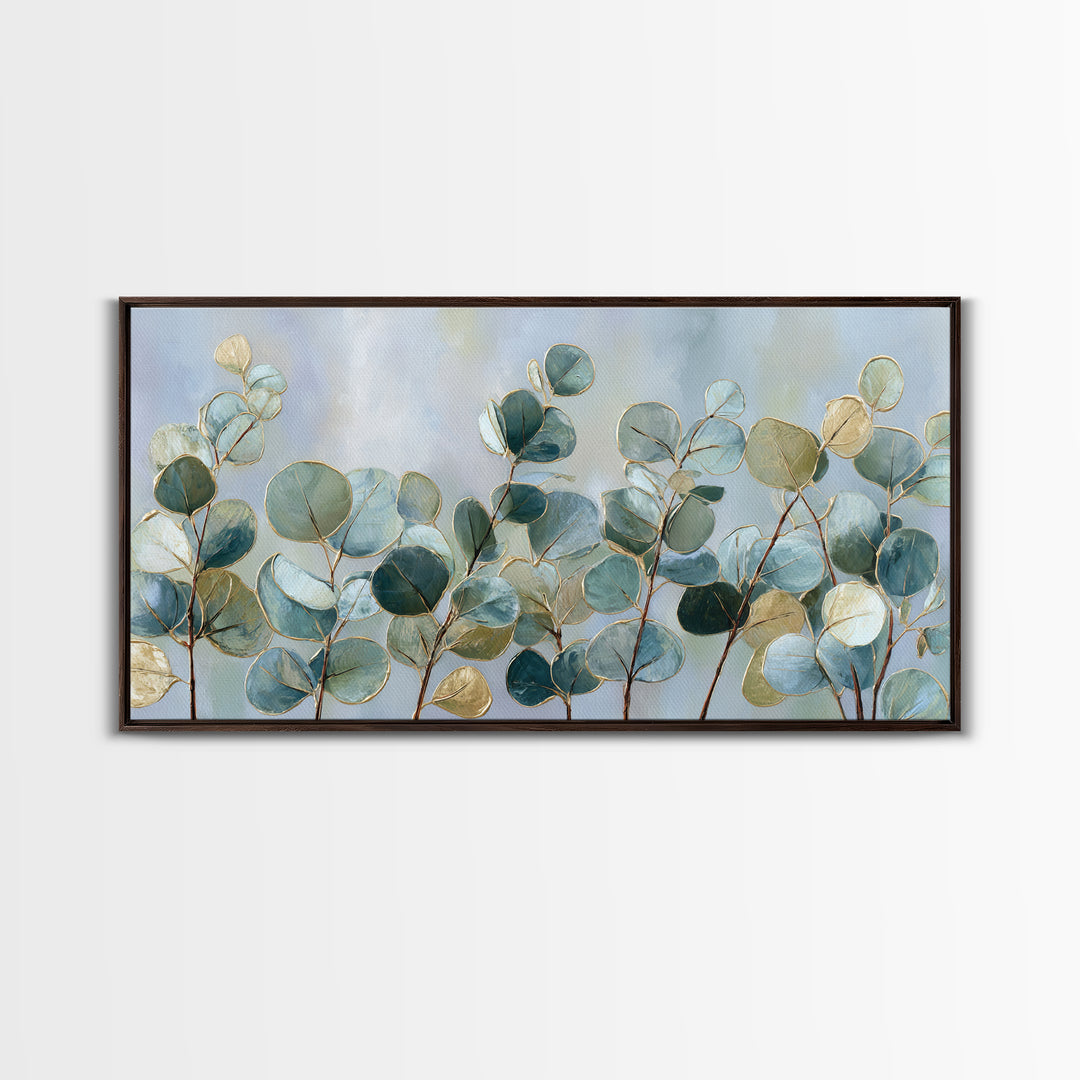 Soft Botanical Eucalyptus Print for Clean Atmosphere Canvas Print, Dental Office Art, Dentistry Art, Office Decor, Calm, DOA-2x1-95