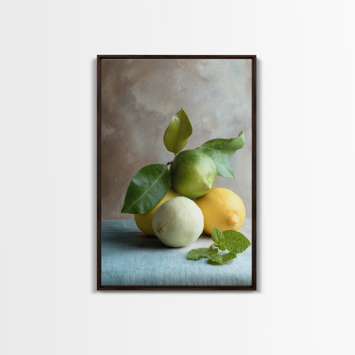 Fresh Citrus and Mint Still Life Canvas Print, Dental Office Art, Dental, Office Decor, Calm, Tooth Art, Dentistry Art, DOA-2x3-15