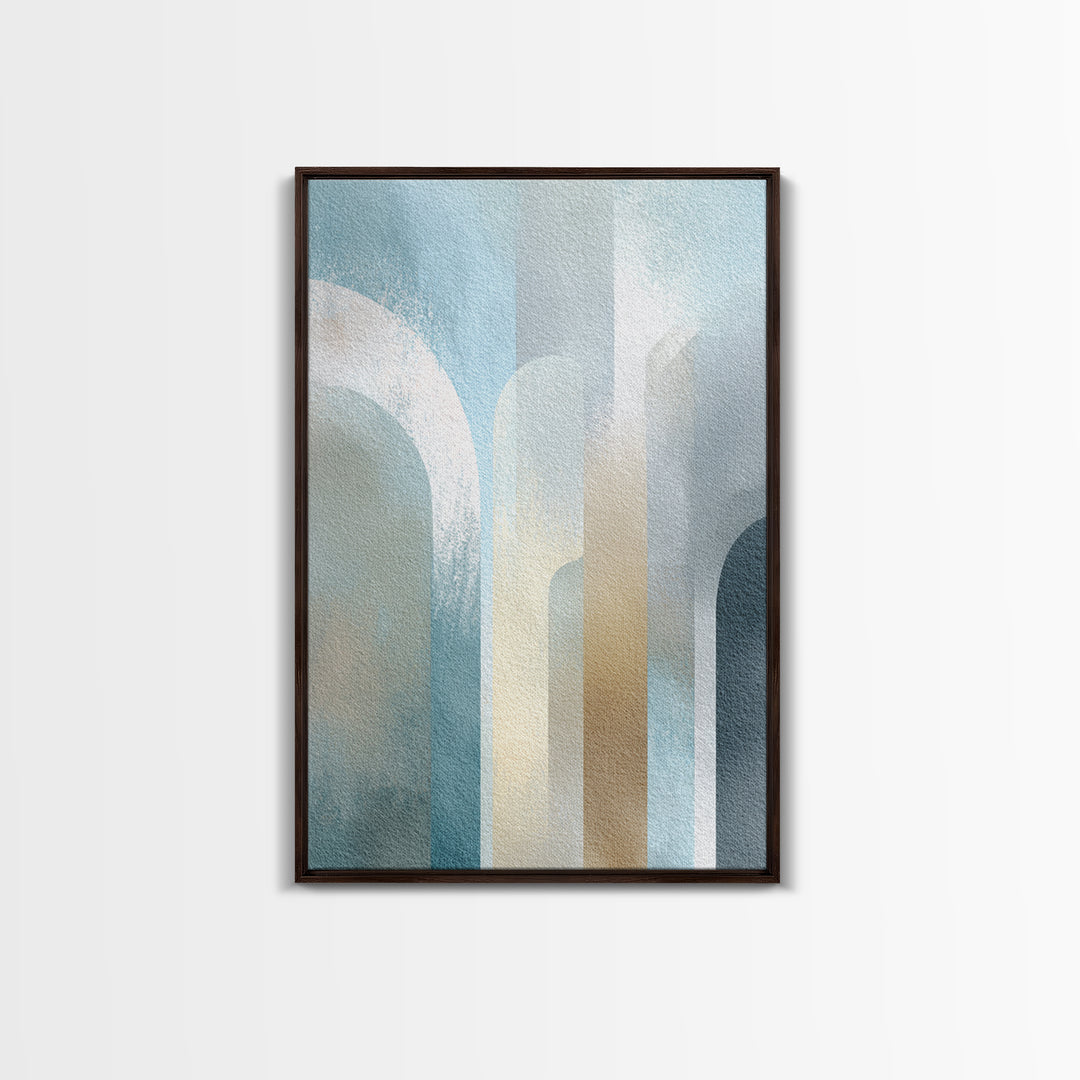Light Scandinavian Abstract Arches Framed Canvas Print, Dental Office Art, Home Decor, Office Decor, Fine Art, Calm, DOA-2x3-25