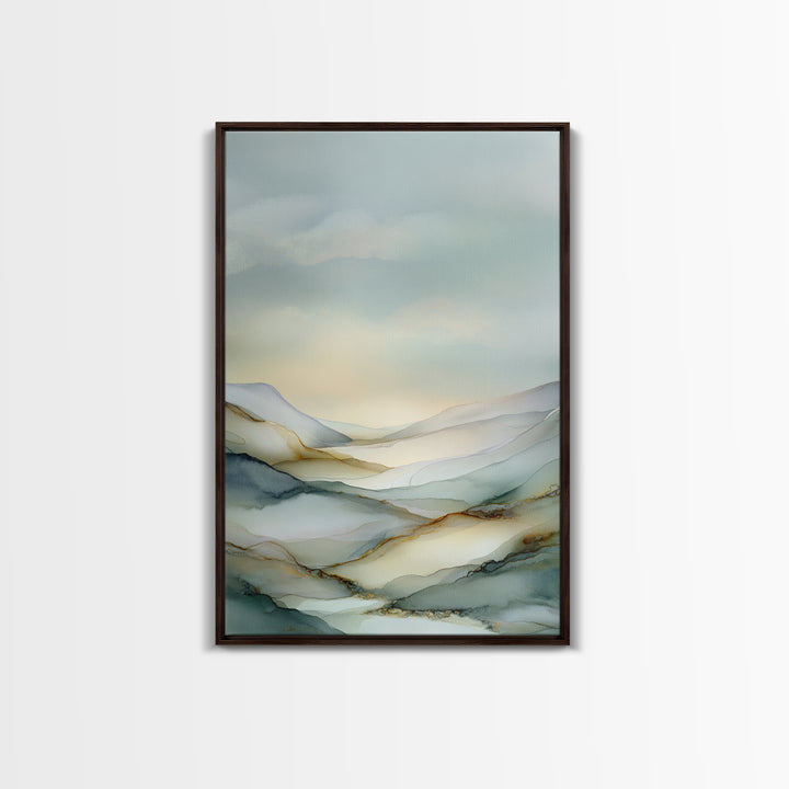 Soft Gradient Sunrise Framed Canvas Print, Dental Office Art, Textured Painting, Office Decor, Calm, Room Decor Aesthetic, DOA-2x3-28