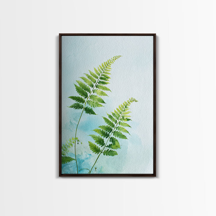 Botanical Fern Study Framed Canvas Print, Dental Office Art, Unique Wall Art, Office Decor, Watercolor Art, Calm, DOA-2x3-3