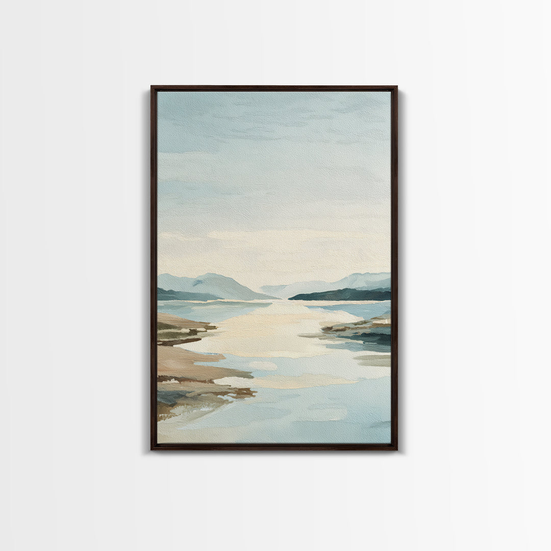 Sunlit Lake with Calming Reflections Framed Canvas Print, Dental Office Art, Dentistry Art, Office Decor, Fine Art, Calm, DOA-2x3-47
