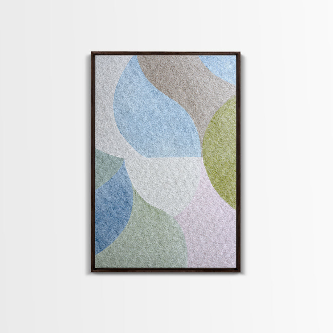 Simple Rainbow Pastel Shapes for Children Canvas Print, Dental Office Art, Gallery Decor, Office Decor, Abstract Art, Calm, DOA-2x3-5