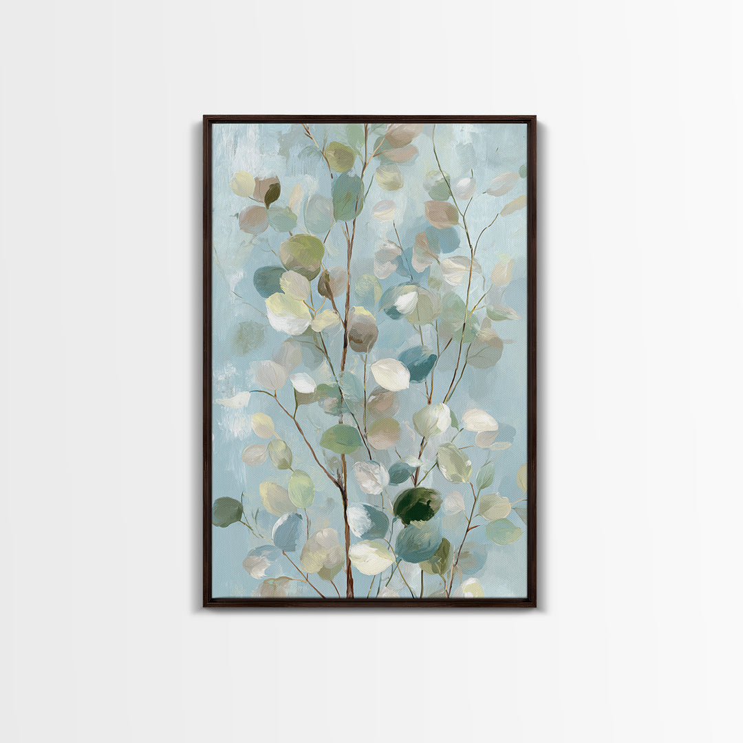 Soft Botanical Eucalyptus Print for Clean Atmosphere Canvas Print, Dental Office Art, Dental Gift, Office Decor, Calm, DOA-2x3-59