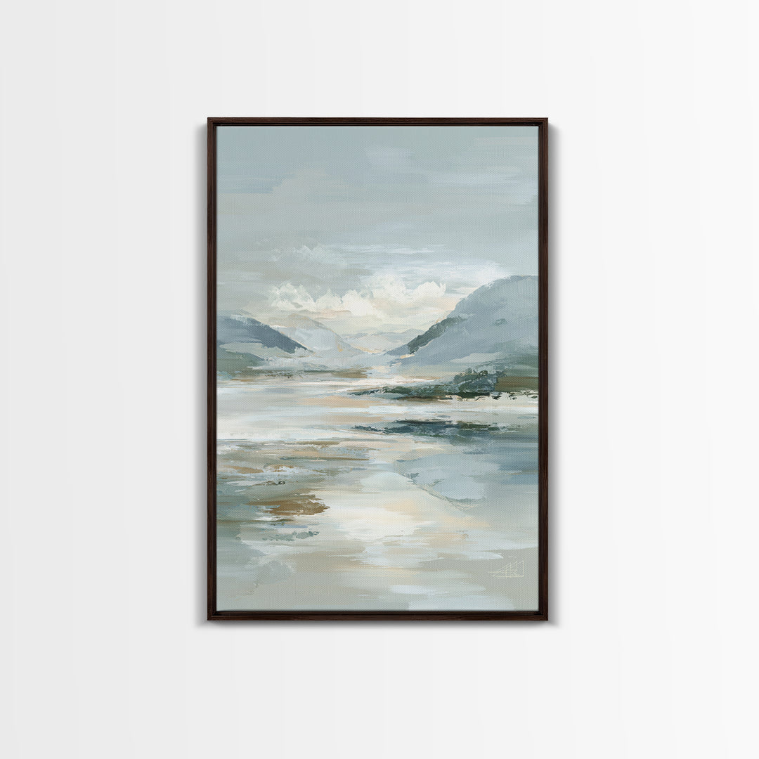 Gentle Mountain Landscape Framed Canvas Print, Dental Office Art, Dentist Art, Office Decor, Fine Art, Calm, Luxury Decor, DOA-2x3-60