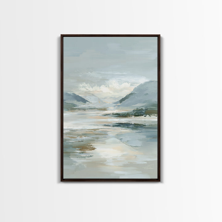 Gentle Mountain Landscape Framed Canvas Print, Dental Office Art, Dentist Art, Office Decor, Fine Art, Calm, Luxury Decor, DOA-2x3-60