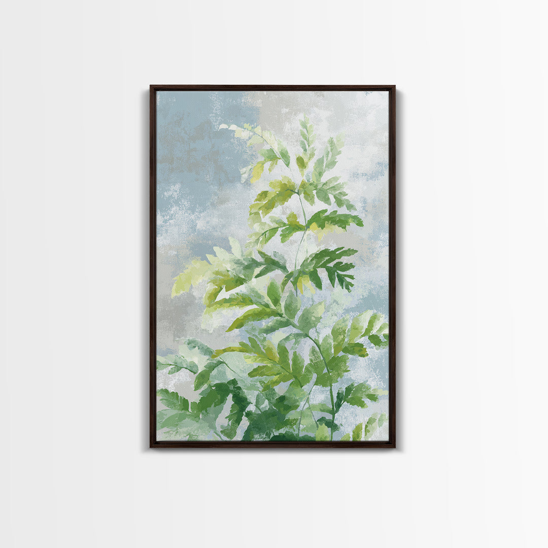 Botanical Fern Study Framed Canvas Print, Dental Office Art, Medical Office Art, Office Decor, Watercolor Art, Calm, DOA-2x3-75