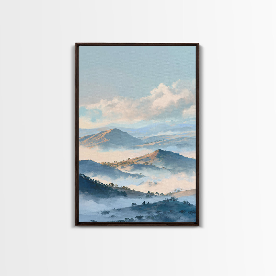 Soft Gradient Sunrise Framed Canvas Print, Dental Office Art, Textured Painting, Office Decor, Calm, Room Decor Aesthetic, DOA-2x3-76