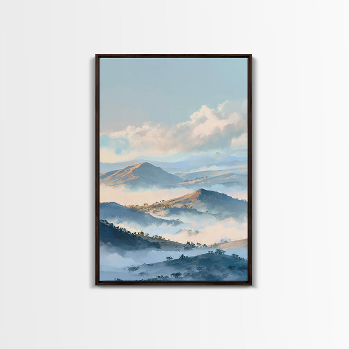 Soft Gradient Sunrise Framed Canvas Print, Dental Office Art, Textured Painting, Office Decor, Calm, Room Decor Aesthetic, DOA-2x3-76