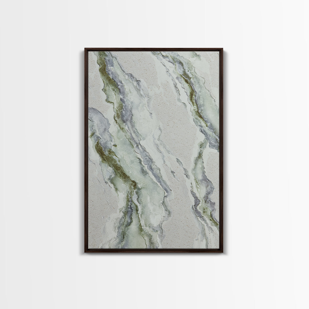 Clean Marble Texture Framed Canvas Print, Dental Office Art, Office Decor, Oil Painting, Calm, Dental Hygiene, DOA-2x3-8