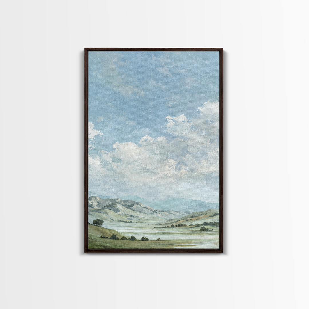 Gentle Mountain Landscape Framed Canvas Print, Dental Office Art, Office Decor, Calm, Medical Art, Medical Office Decor, DOA-2x3-84